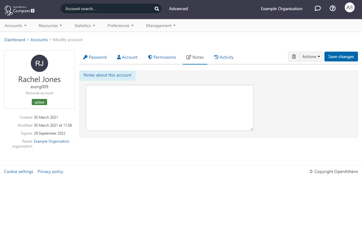 How to modify an account
